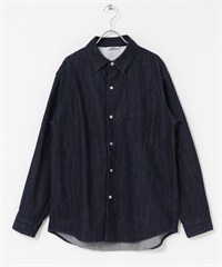 標準領牛仔襯衫(牛仔原色-M-ONE WASH)