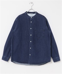 立領牛仔襯衫(其他藍色-M-其他藍色)