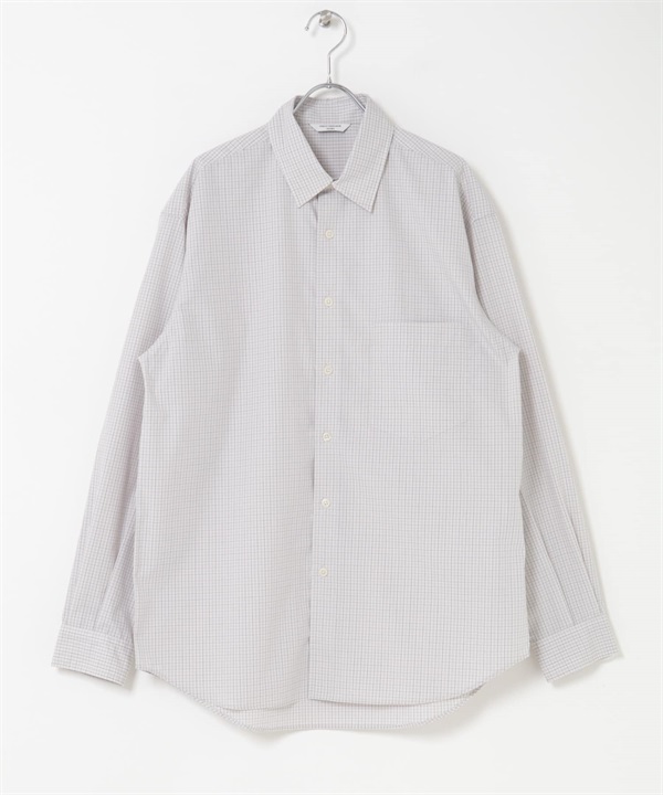 TC府綢標準領長袖襯衫(格紋-M-CHECK)