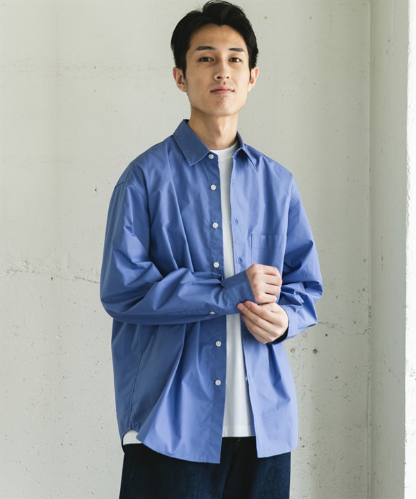 TC府綢標準領長袖襯衫