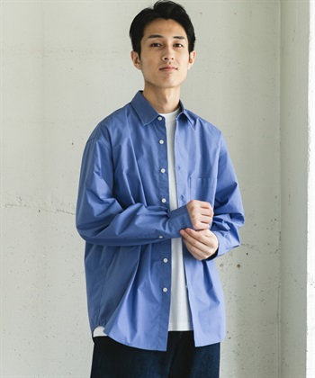 TC府綢標準領長袖襯衫