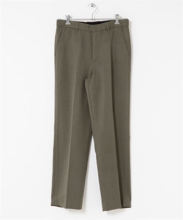 仿羊毛直筒褲(灰卡其綠-M-其他灰色)