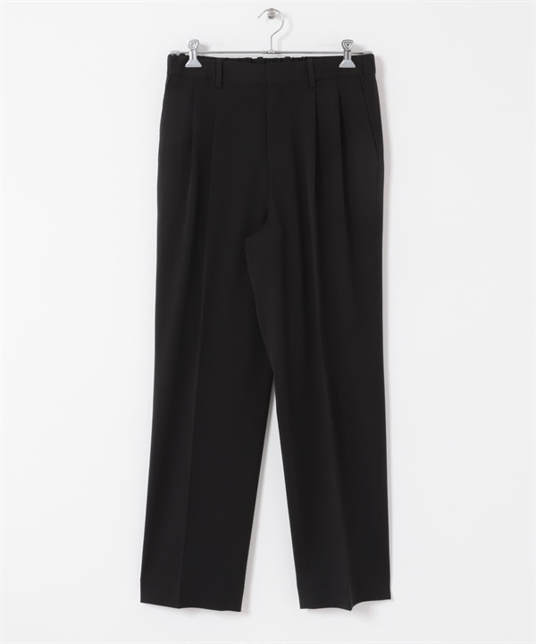 UR TECH 雙褶寬褲(黑色-M-BLACK)