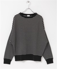 圓編羅紋長袖T恤(黑色x原色-M-其他黑色)