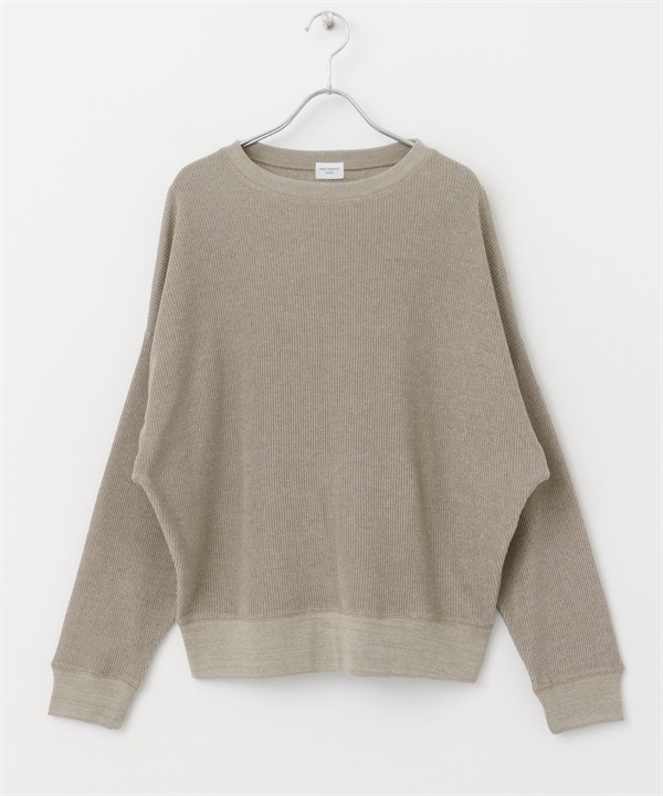 圓編羅紋長袖T恤(灰膚色-M-其他灰色)