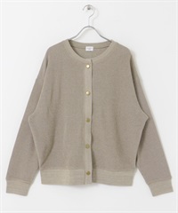 圓編羅紋開襟衫(灰膚色-M-其他灰色)