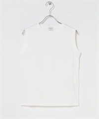 羅紋無袖套衫(米白色-M-OFF WHITE)