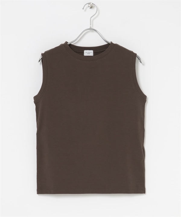 羅紋無袖套衫(棕色-M-BROWN)