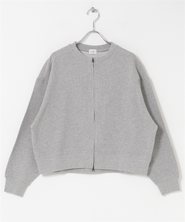 棉質毛圈拉鍊開襟衫(灰色-M-GRAY)