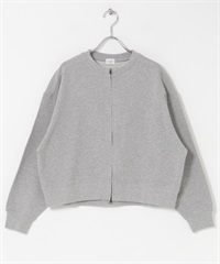 棉質毛圈拉鍊開襟衫(灰色-M-GRAY)