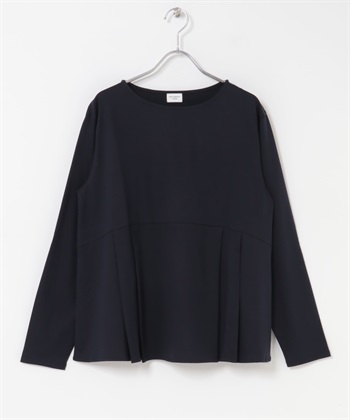 絲光棉質荷葉下襬套衫(藏青色-M-NAVY)