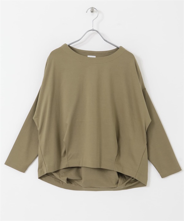 棉質背面打褶長袖套衫(卡其膚色-M-其他膚色)