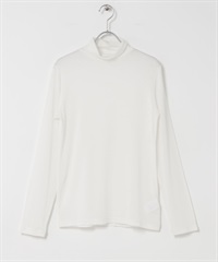 喀什米爾混絲質高領上衣(米色-M-OFF WHITE)