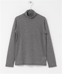 喀什米爾混絲質高領上衣(米色x黑色-M-其他黑色)