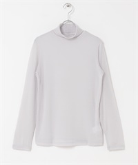 喀什米爾混絲質高領上衣(淺灰色-M-GRAY)