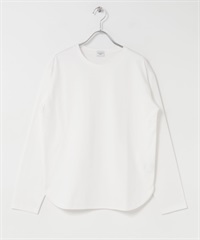 棉質圓弧下襬上衣(米白色-S-OFF WHITE)