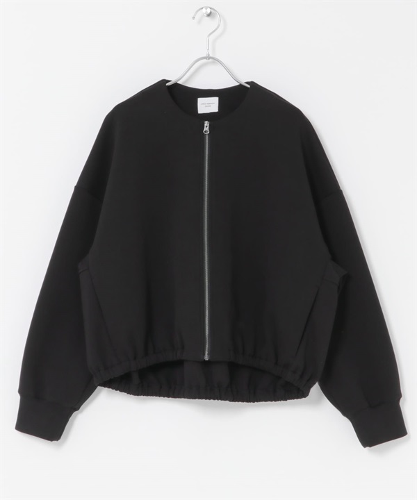 空氣層拉鍊開襟衫(黑色-M-BLACK)