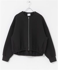 空氣層拉鍊開襟衫(黑色-M-BLACK)