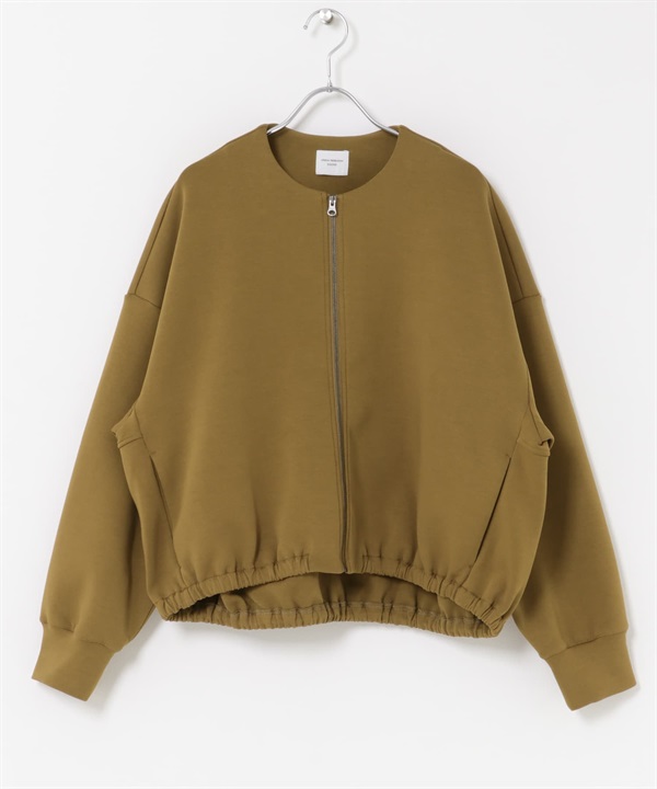 空氣層拉鍊開襟衫(金色-M-GOLD)