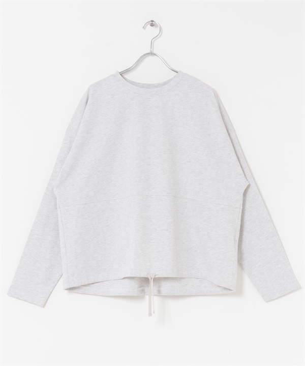 下襬抽繩長袖套衫(燕麥色-M-OATMEAL)