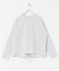 下襬抽繩長袖套衫(燕麥色-M-OATMEAL)