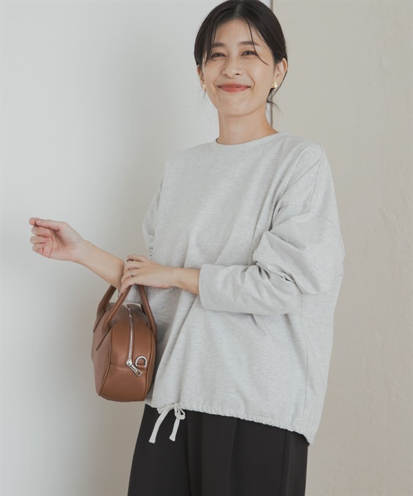 下襬抽繩長袖套衫