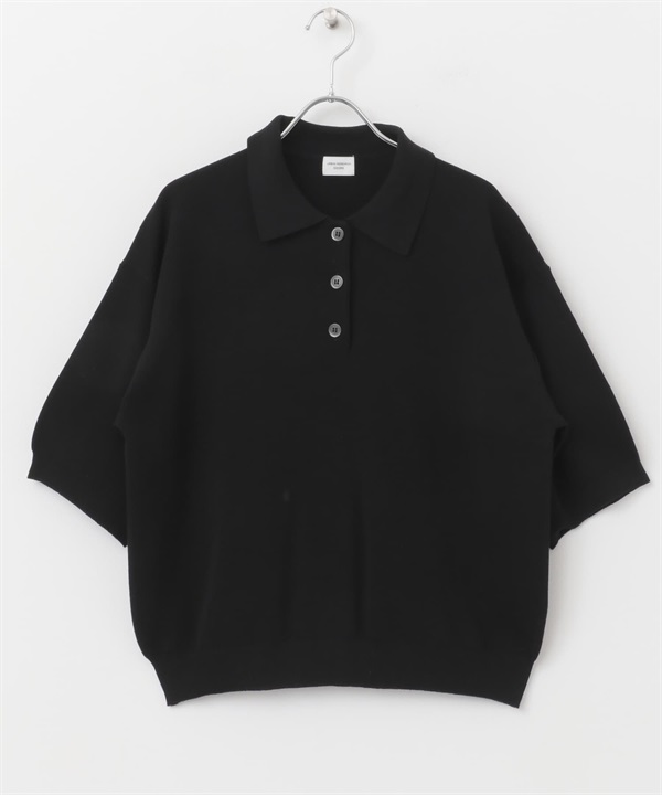 針織POLO衫(黑色-M-BLACK)