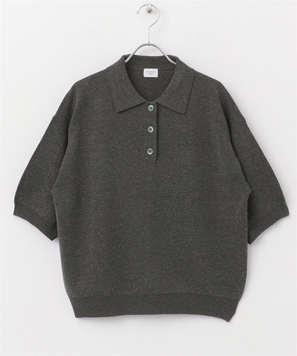 針織POLO衫(炭灰色-M-CHARCOAL GRAY)