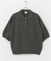 針織POLO衫(炭灰色-M-CHARCOAL GRAY)