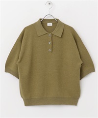 針織POLO衫(黃卡其綠-M-其他綠色)