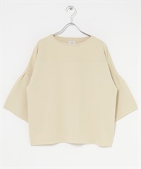 雙面緹花船型領針織衫(膚色-M-BEIGE)