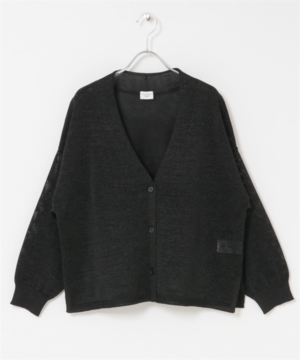 可機洗乾爽針織開襟衫(黑色-M-BLACK)