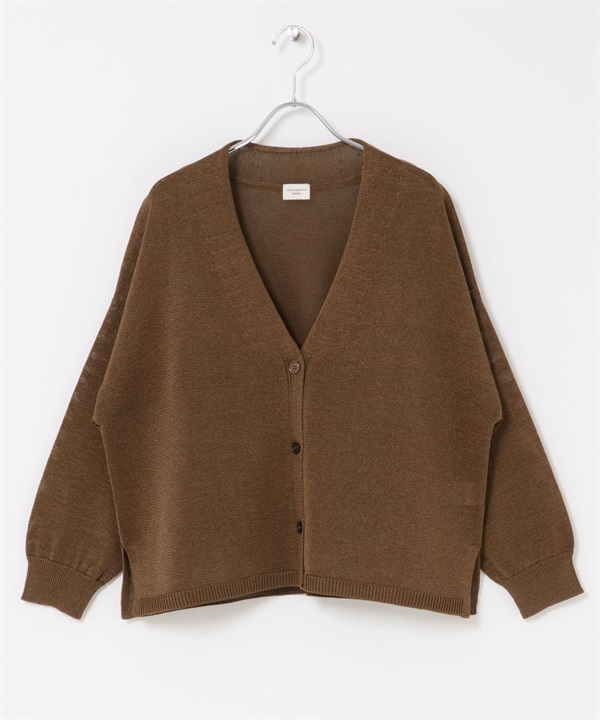 可機洗乾爽針織開襟衫(棕色-M-BROWN)