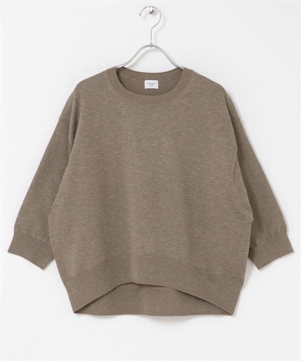 可水洗亮光紗套衫(棕色-M-BROWN)