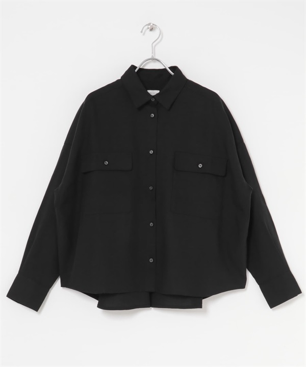 工裝口袋襯衫(可成套搭配)(墨黑色-M-DEEPBLACK)