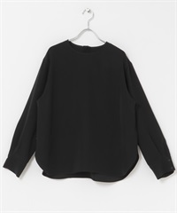 防靜電毛球喬琪紗圓領罩衫(黑色-M-BLACK)