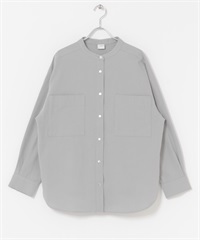 微起毛立領襯衫(薄荷灰色-M-其他灰色)