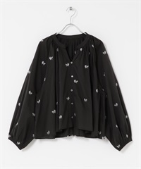 葉片銀蔥刺繡罩衫(炭灰色-M-CHARCOAL GRAY)