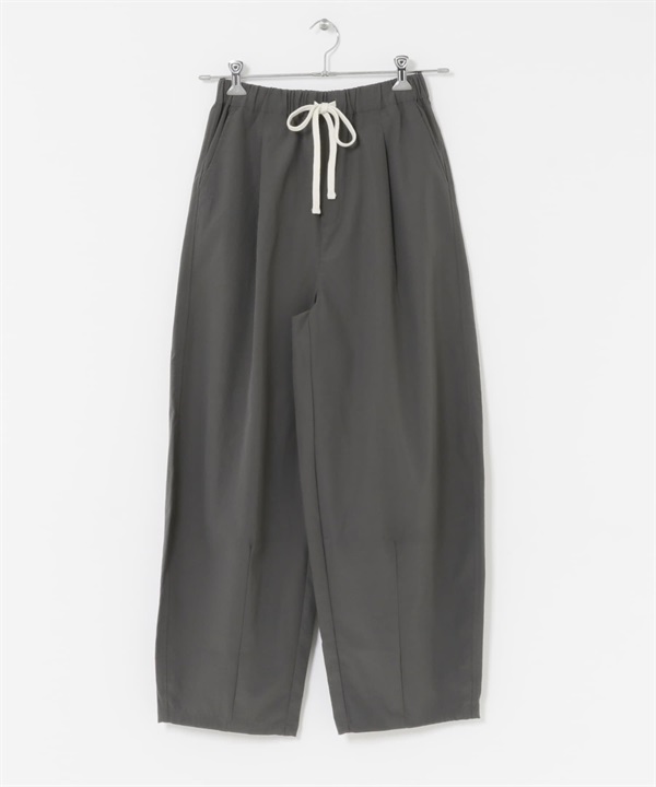 抽繩繭型長褲(炭灰色-M-CHARCOAL GRAY)