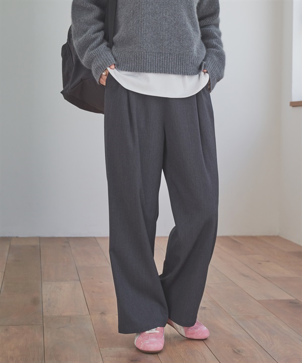 『UR TECH完聲 』正面打褶輕便長褲