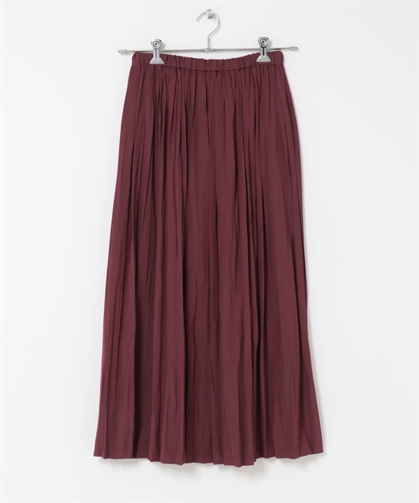 不規則百褶裙(酒紅色-M-BORDEAUX)