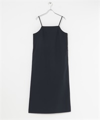 後V型直筒細肩帶洋裝(藏青色-M-NAVY)