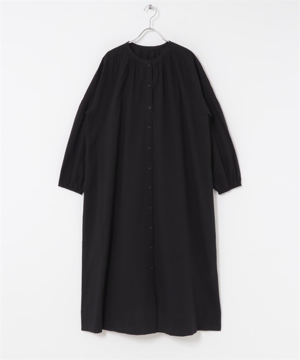 刺繡碎褶洋裝(附襯裙)(黑色-M-BLACK)