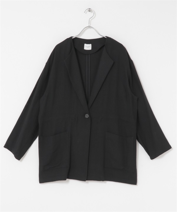 腰部抽繩夾克(黑色-M-BLACK)