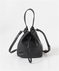 2WAY壓紋束口肩背包(黑色-one-BLACK)