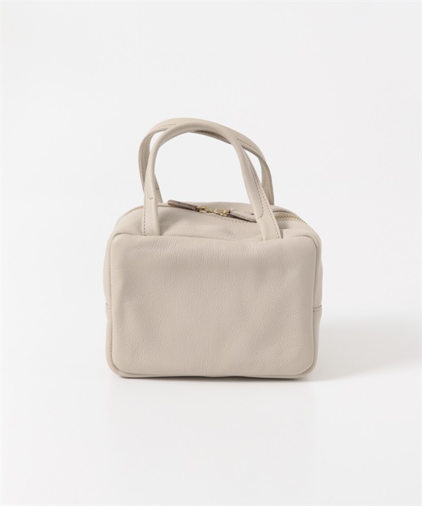 皮革波士頓包(灰膚色-one-其他灰色)