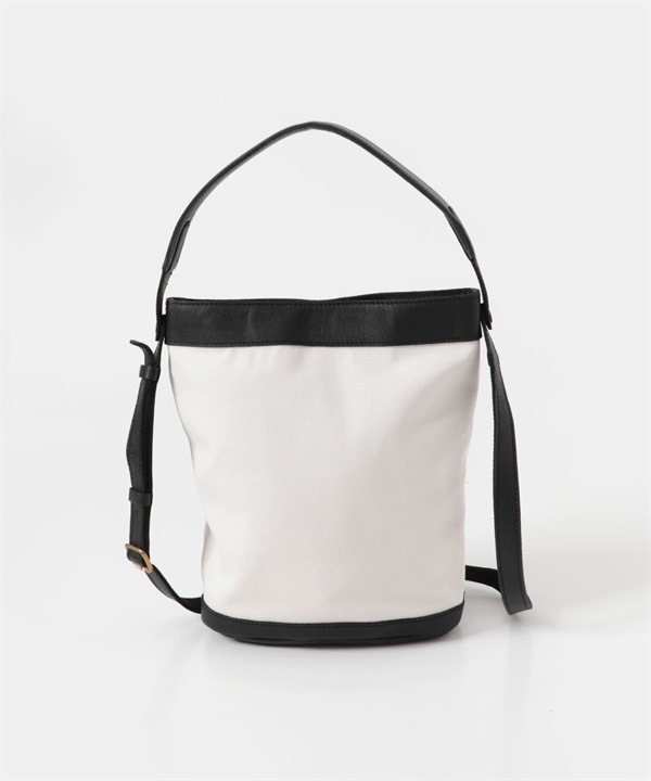 帆布拼接皮革肩背包(黑色-one-BLACK)