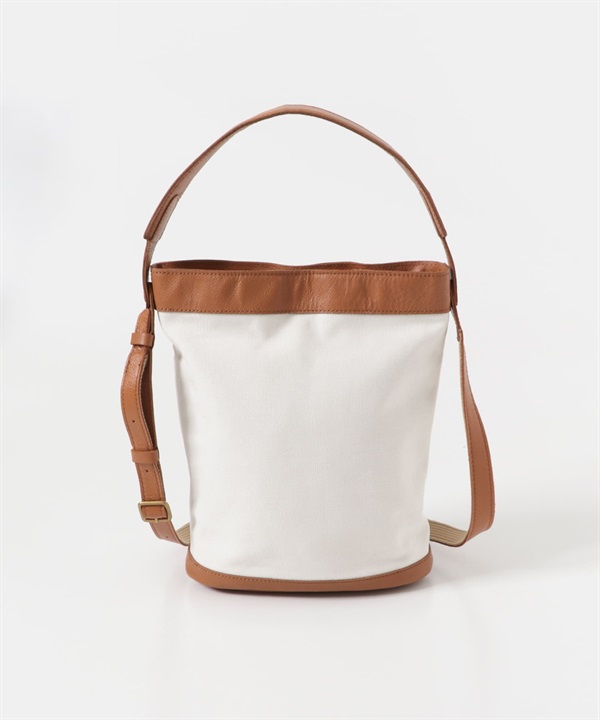 帆布拼接皮革肩背包(棕色-one-BROWN)