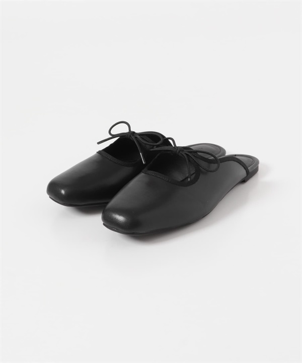 方頭蝴蝶結穆勒鞋(黑色-36-BLACK)