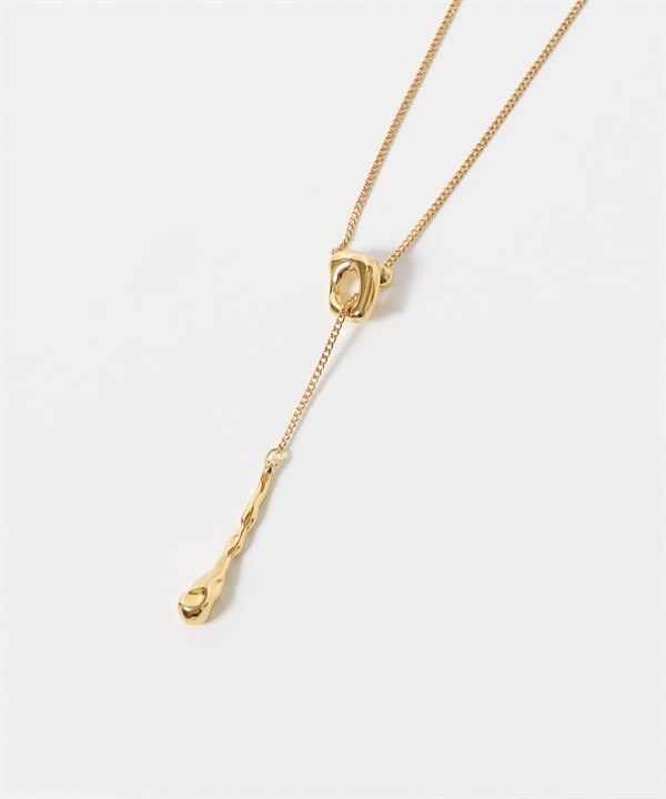 變形墜飾T字扣項鍊(金色-one-GOLD)